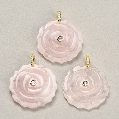 Natural Rose Quartz Pendants GG-CBA4625-05G-04-1