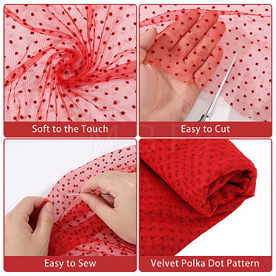 Polyester Polka Dot Fabric DIY-PH0038-36C-1