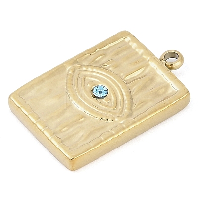 304 Stainless Steel Rhinestone Pendants STAS-L022-473G-1