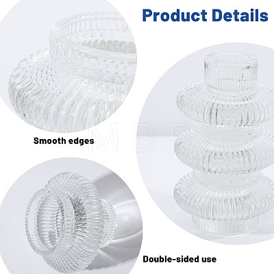 8Pcs Glass Candle Holder AJEW-GL0003-37-1