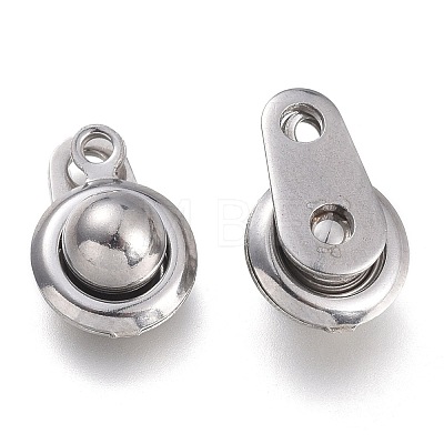 201 Stainless Steel Snap Clasps STAS-K212-01P-1