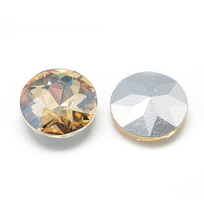 Pointed Back Glass Rhinestone Cabochons RGLA-T029-14mm-09-1