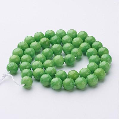 Natural Mashan Jade Round Beads Strands G-D263-8mm-XS17-1