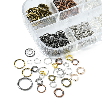 12 Styles DIY Brass & Iron Jump Rings Sets DIY-FS0004-12-1