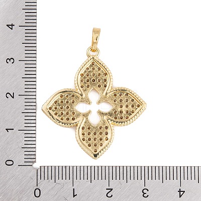 Rack Plating Brass & Clear Cubic Zirconia Pendants KK-S374-01G-1