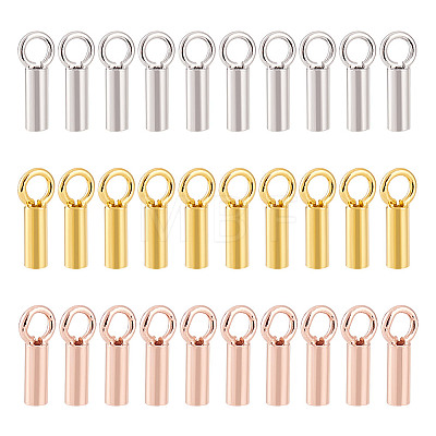 30Pcs 3 Colors 925 Sterling Silver Cord Ends FIND-GO0002-60-1