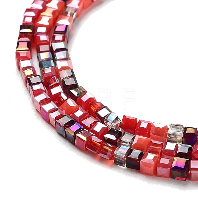 Gradient Color Electroplate Glass Bead Strands GLAA-E042-05-B09-1