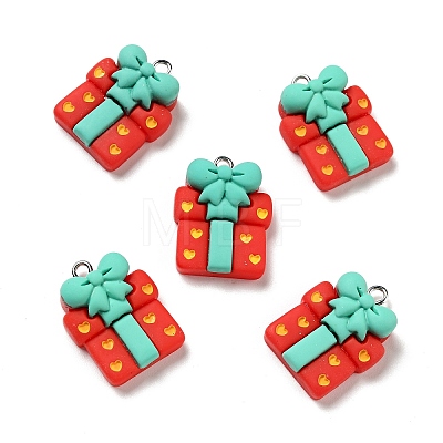 Christmas Opaque Resin Pendants X-RESI-G043-A04-1