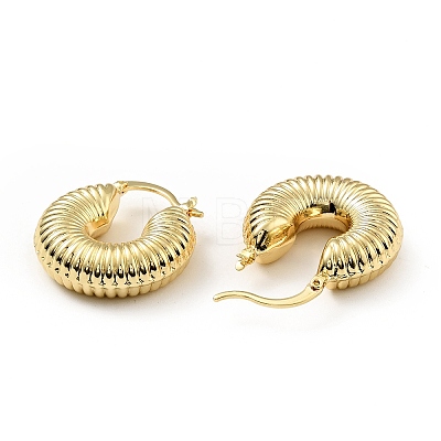 Brass Croissant Chunky Hoop Earrings for Women X-KK-D080-16G-02-1
