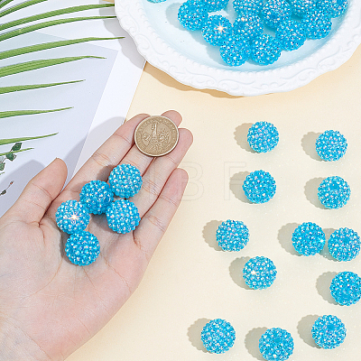50Pcs Resin Rhinestone Beads RESI-PA0001-45C-1