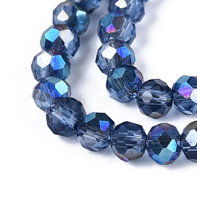 Electroplate Transparent Glass Beads Strands EGLA-N054-T4mm-A02-1