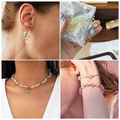 5Pcs 5 Colors Heart Brass Charms KK-TADJ0001-13-1