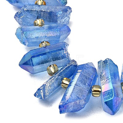 Electroplated Natural Quartz Crystal Beads Strands G-F800-F14-1