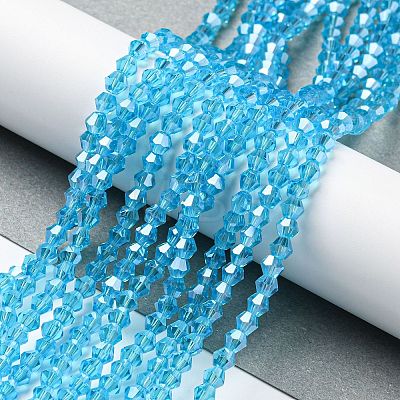 Transparent Electroplate Glass Beads Strands LS-EGLA-A039-T3mm-A19-1