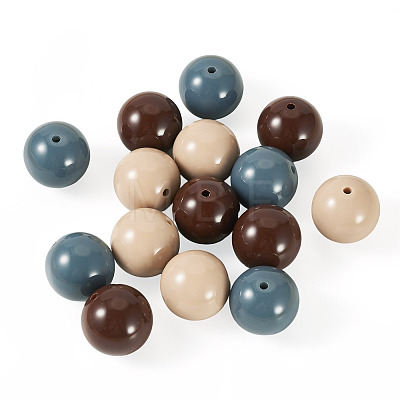 15Pcs 3 Colors Opaque Acrylic Beads SACR-TADJ0001-04-1