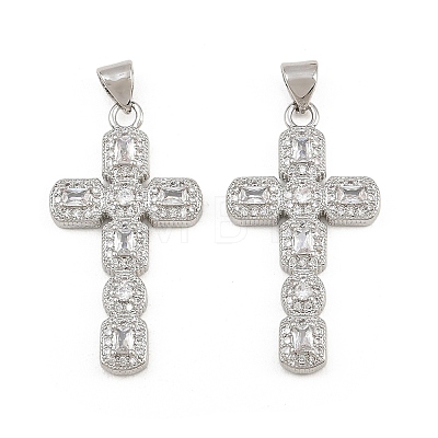 Brass Micro Pave Cubic Zirconia Pendants CU-CBADC6C-12P-04-1