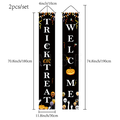 Halloween Hanging Polyester Sign for Home Office Front Door Porch Welcome Decorations HJEW-WH0011-20C-1