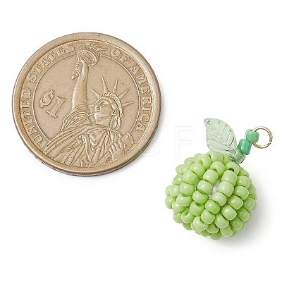 Seed Beads Beaded Pendants PALLOY-TA00159-05-1