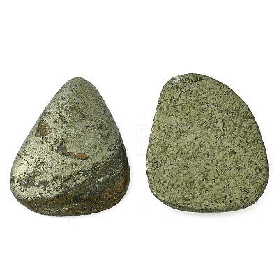 Natural Pyrite Flat Back Cabochons G-D067-03-1
