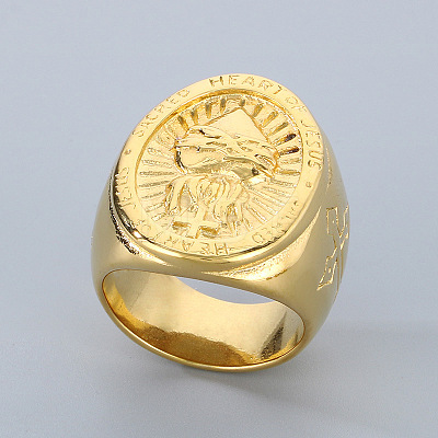 Hip-hop Style 304 Stainless Steel Finger Rings for Men FS-WG74A00-07-1