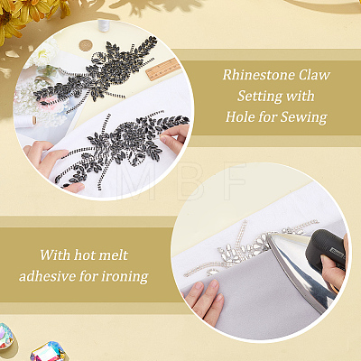 Flower Resin Rhinestone Decorative Corsages for Clothing Accessories PATC-WH0021-064B-1