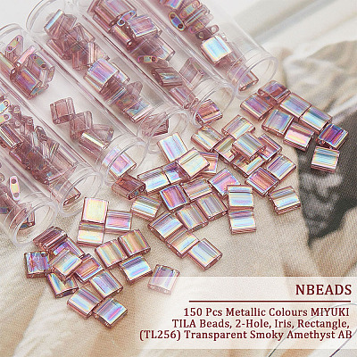  150Pcs Metallic Colours MIYUKI TILA Beads SEED-NB0001-93C-1