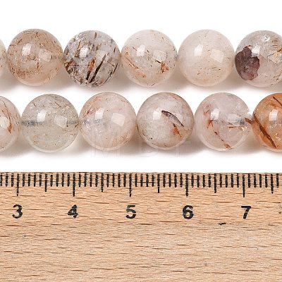 Natural Black Gold Rutilated Quartz Beads Strands G-P596-10mm-02-1