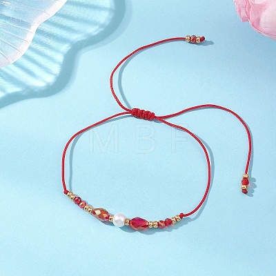 Glass & Seed Beads Braided Bead Bracelets BJEW-MZ00283-02-1