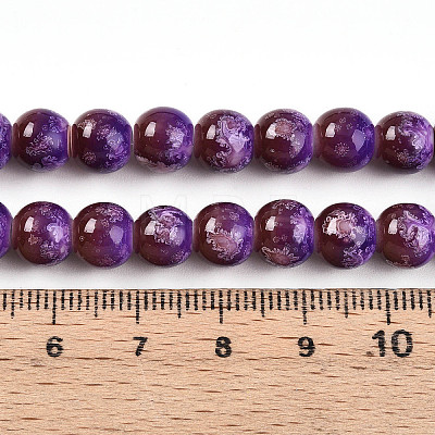 Baking Paint Glass Beads Strands DGLA-N008-8mm-03-1