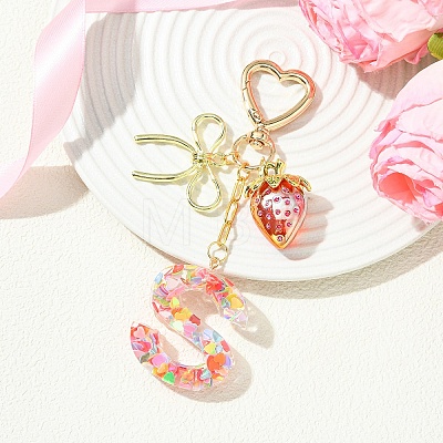 Alloy & Resin Pendant Decorations HJEW-YW00401-05-1