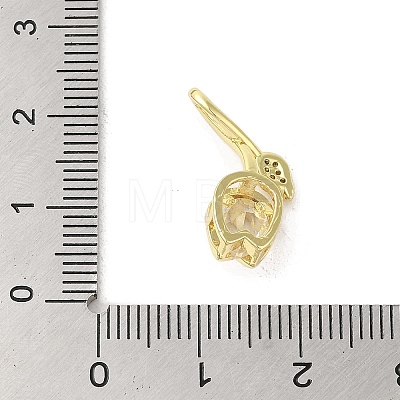 Rack Plating Brass Micro Pave Cubic Zirconia Pendants KK-C052-03G-1
