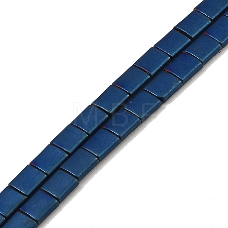 Electroplated Frosted Non-magnetic Synthetic Hematite Beads Strands G-G089-B01-14-1