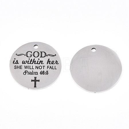 Non-Tarnish 201 Stainless Steel Pendants STAS-T064-38P-30-1