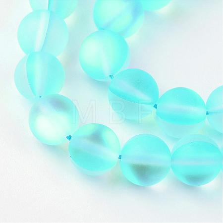 Synthetic Moonstone Beads Strands G-R375-8mm-A04-1