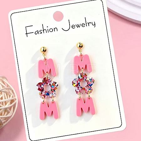 Acrylic Stud Dangle Earrings for Women WG1F7D6-01-1
