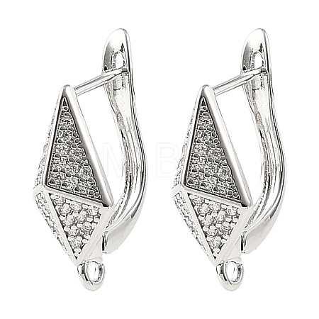 SHEGRACE Brass Micro Pave Cubic Zirconia Hoop Earring Findings XGRQ79841-936P-1