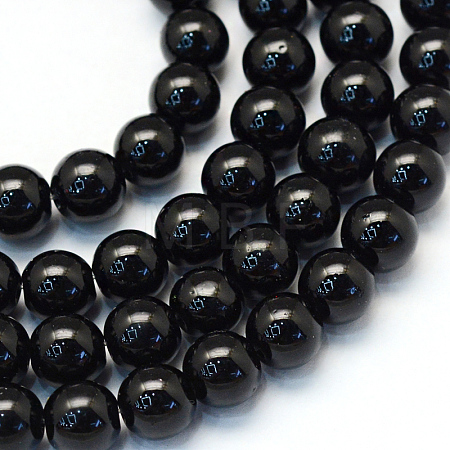 Baking Paint Pearlized Glass Pearl Round Bead Strands X-HY-Q330-8mm-80-1