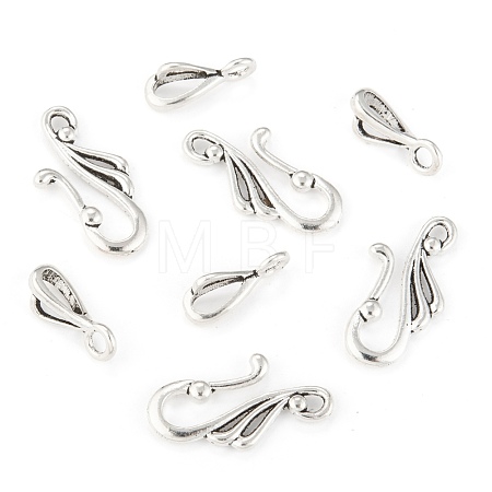 Tibetan Style Antique Silver Wing Hook and Eye Clasps X-LF1157Y-1