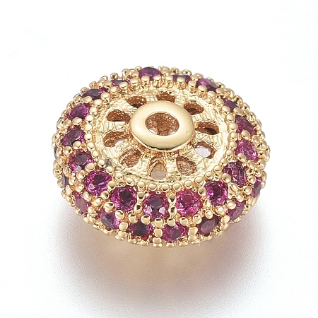 Brass Micro Pave Cubic Zirconia Spacer Beads ZIRC-L085-61G-1