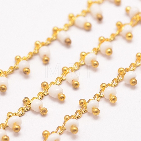 3.28 Feet Handmade Seed Beaded Chains X-AJEW-P061-B03-1