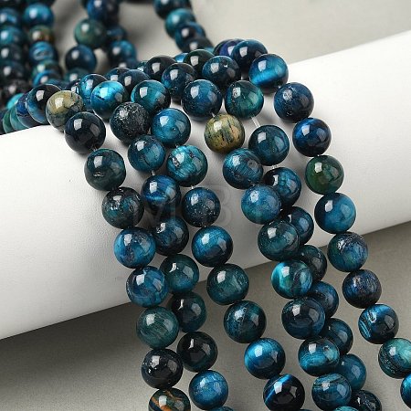 Grade B Natural Tiger Eye Beads Strands G-F591-18-8mm-02-01-1