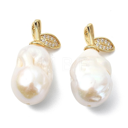Natural Baroque Keshi Pearl Pendants PALLOY-JF05490-1