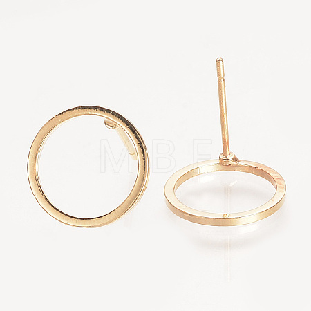 Brass Ear Stud Findings X-KK-S336-33G-1