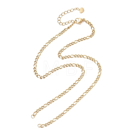 3MM 304 Stainless Steel Figaro Chain Necklace Making AJEW-JB01465-01-1