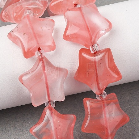 Cherry Quartz Glass Beads Strands G-K359-E16-1