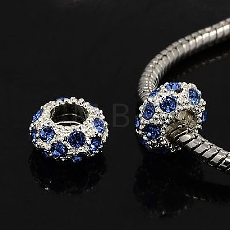 Alloy Rhinestone European Beads CPDL-H999-23-1