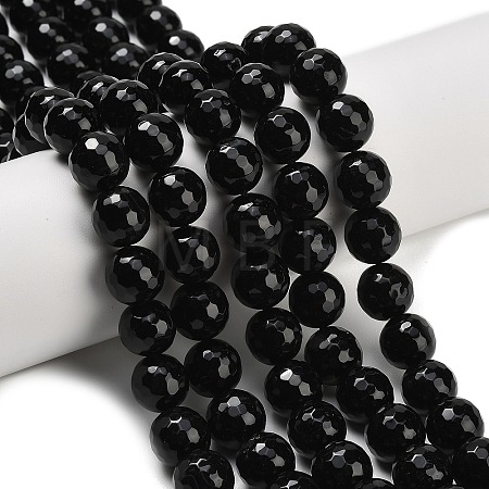 Natural Black Onyx Beads Strands G-C280-B01-12mm-1
