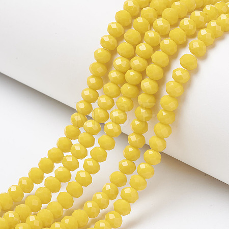 Opaque Solid Color Glass Beads Strands EGLA-A034-P6mm-D04-1