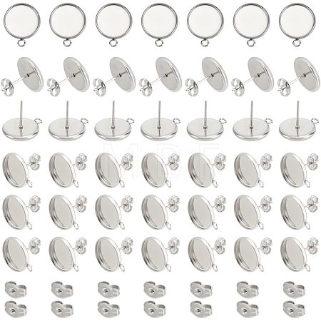 304 Stainless Steel Stud Earring Settings STAS-UN0019-14P-1
