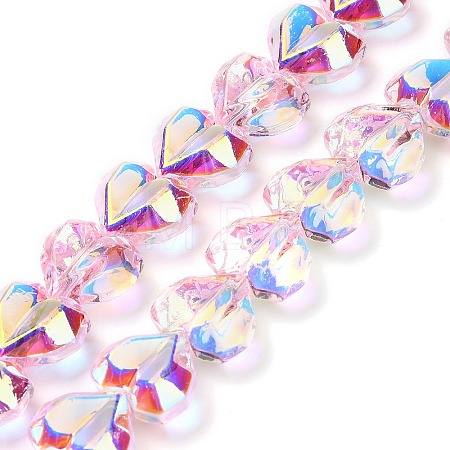 Electroplate Transparent Glass Beads Strands EGLA-B012-AB09-1